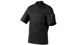 VESTE DE CUISINE MIXTE MANCHES COURTES ROBUR NERO NOIR/BEIGE