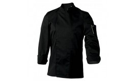 VESTE DE CUISINE MIXTE MANCHES LONGUES ROBUR NERO NOIR/BEIGE