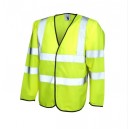 GILET HAUTE VISIBILITE MANCHES LONGUES UNEEK UC802 JAUNE FLUO