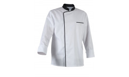 VESTE CUISINE ML HOMME ROBUR ENERGY BLANC/NOIR