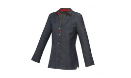 VESTE CUISINE FEMME AJUSTEE ML ROBUR VERVEINE BLEU JEAN