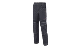 PANTALON DE TRAVAIL HOMME MULTIPOCHES EN JEAN STRETCH LAFONT 1FASTH1 BLEU INDIGO