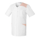 TUNIQUE DE TRAVAIL FEMME MC POLYCOTON A PRESSIONS ROBUR FLAVIE BLANC/ROSE