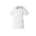 TUNIQUE DE TRAVAIL FEMME MC POLYCOTON A PRESSIONS ROBUR FLAVIE BLANC/VERT