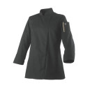 VESTE DE CUISINE FEMME ML A PRESSIONS ROBUR UNERA NOIRE