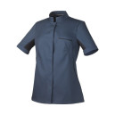VESTE DE CUISINE FEMME MC A PRESSIONS ROBUR ESCALE BLEU OCEAN/NOIR