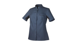 VESTE DE CUISINE FEMME MC A PRESSIONS ROBUR ESCALE BLEU OCEAN/NOIR