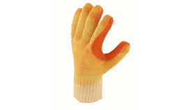 GANT TRICOT PAUME LATEX JAUNE/ORANGE