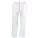 PANTALON HOMME BLANC POLYESTER COTON