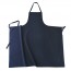 LOT DE 2 TABLIERS A BAVETTE 100% COTON BLEU MARINE